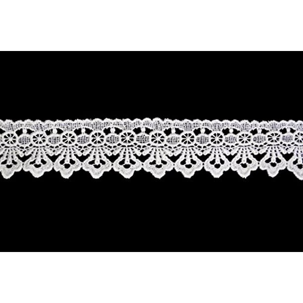 3.5" White and Ivory Rayon Guipure Venise Victorian Lace Trim By Yardage